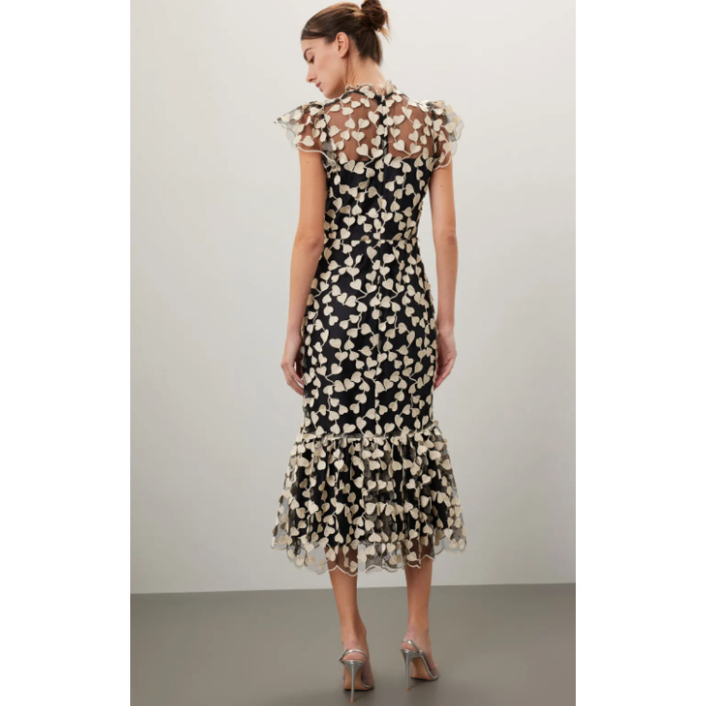 Shoshanna Black and White Chiffon berty Dress Size 6 - Picture 3 of 8